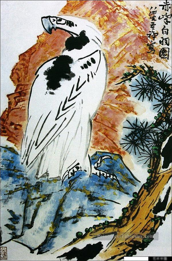 Li kuchan aigle sur arbre traditionnelle chinoise Peintures à l'huile